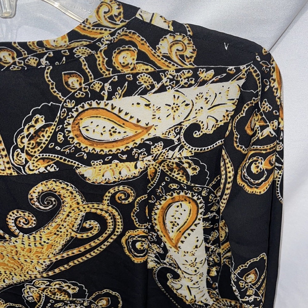 New Guess Marciano printed Gold long sleeves 0 XS - Picture 7 of 9